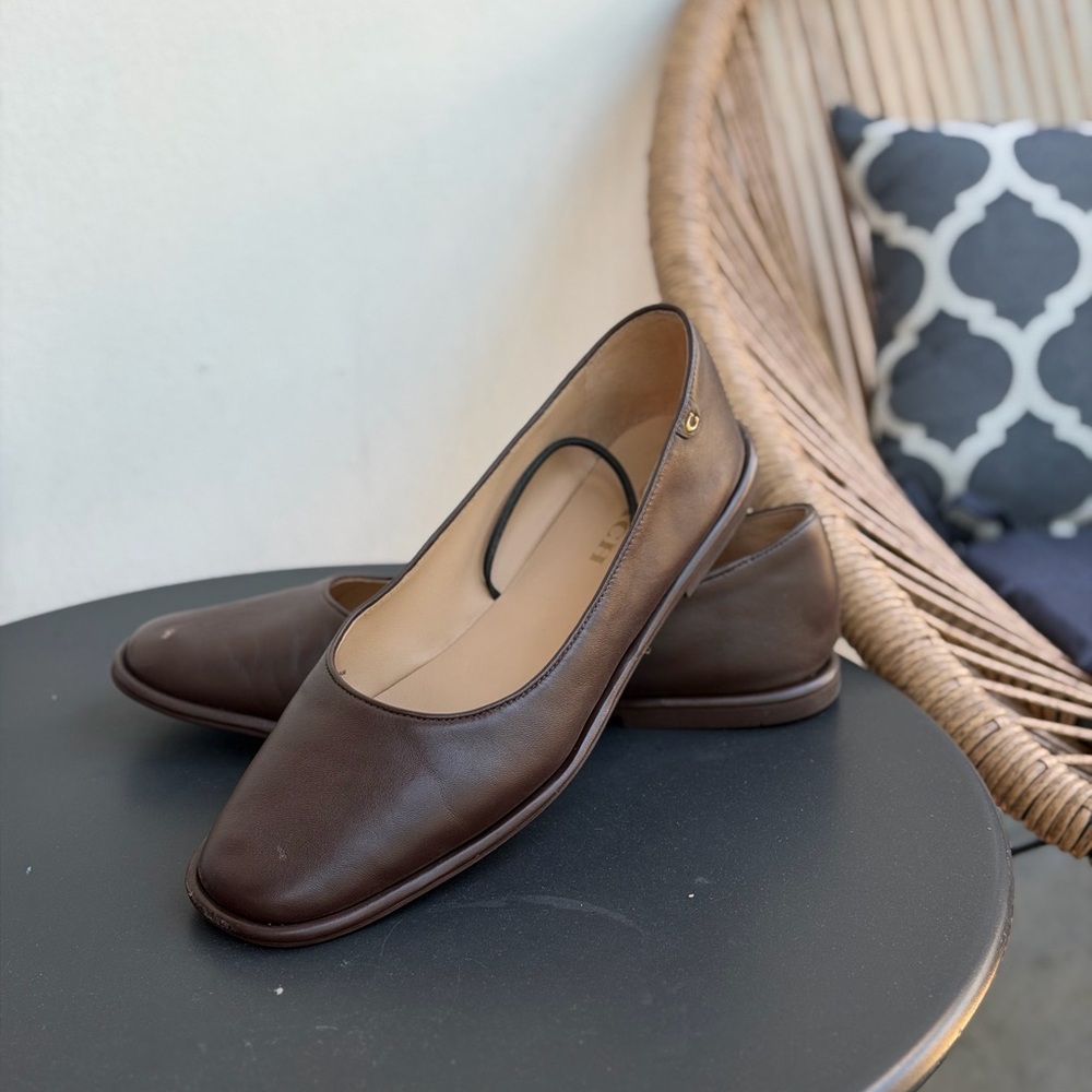 Coach Brown Leather Ballet Flats